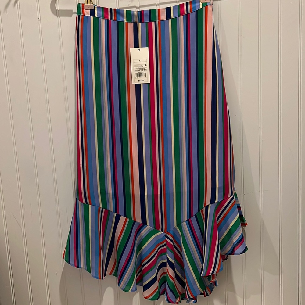 Skirt - A-line fit with colorful vertical lines size Large
